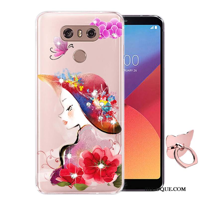 Lg G6 Coque Silicone Protection Dessin Animé Étui Peinture Téléphone Portable