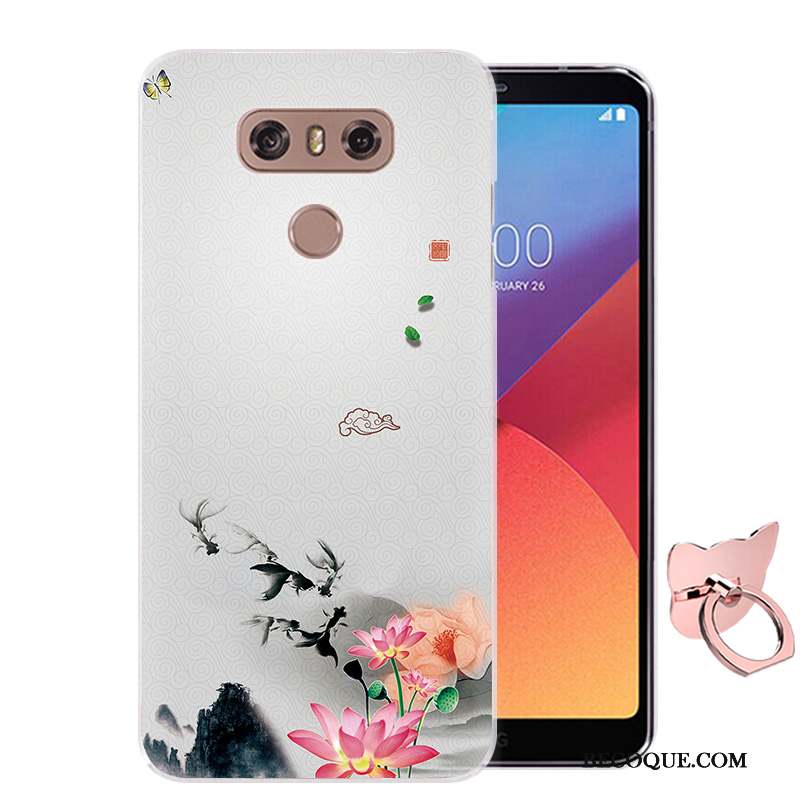 Lg G6 Coque Silicone Protection Dessin Animé Étui Peinture Téléphone Portable