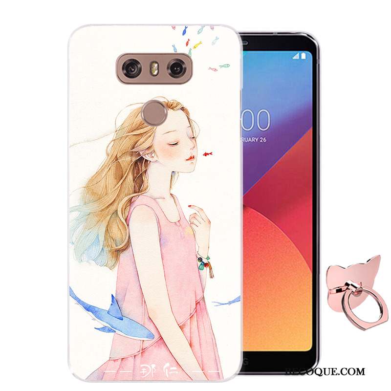 Lg G6 Coque Silicone Protection Dessin Animé Étui Peinture Téléphone Portable