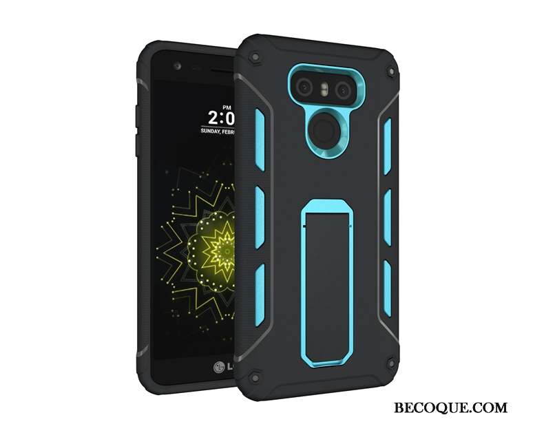 Lg G6 Coque Support Tout Compris Étui Dessin Animé Bleu Antidérapant