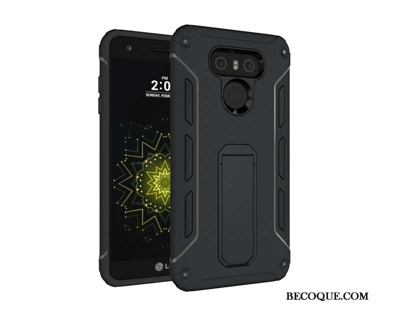 Lg G6 Coque Support Tout Compris Étui Dessin Animé Bleu Antidérapant