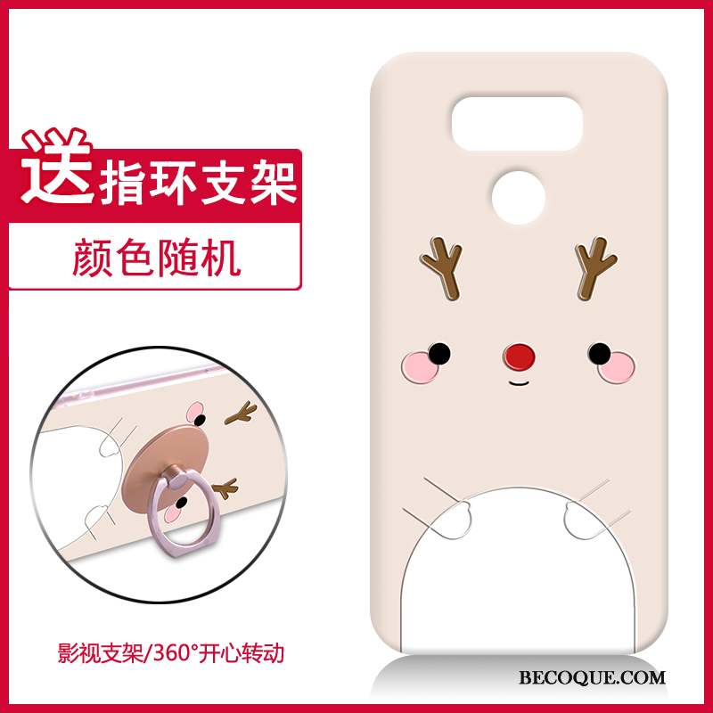 Lg G6 Coque Tout Compris Fluide Doux Gaufrage Anneau Nouveau Dessin Animé