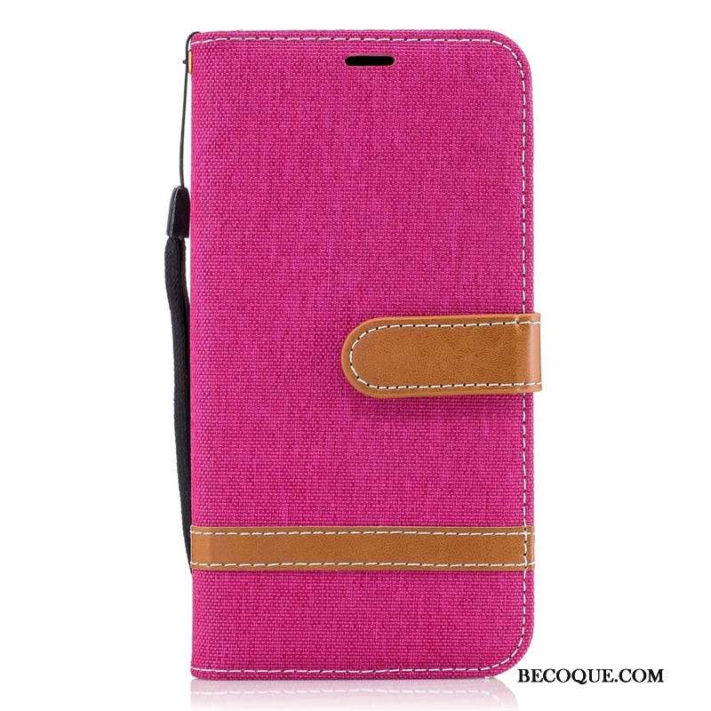 Lg G6 Coque Téléphone Portable Étui Violet Protection En Denim Clamshell