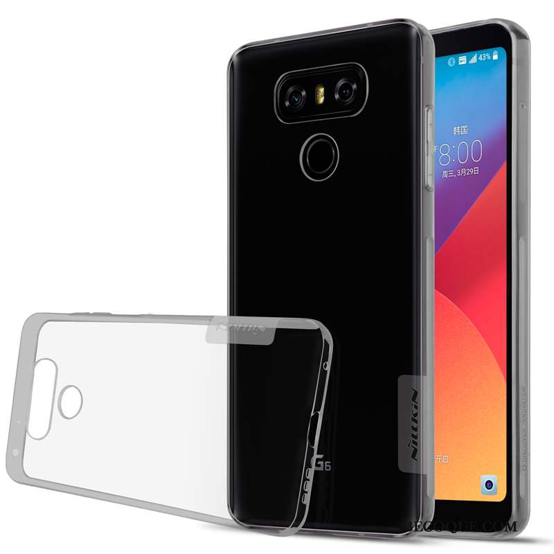 Lg G6 Protection Coque De Téléphone Antidérapant Transparent Gris Étui