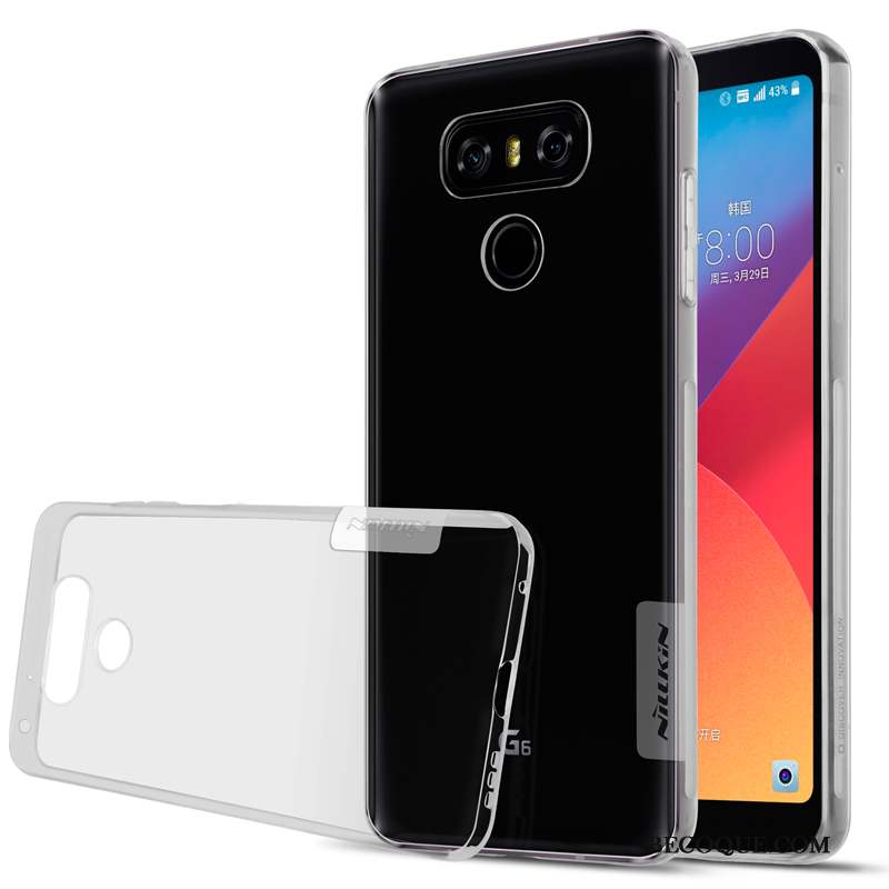 Lg G6 Protection Coque De Téléphone Antidérapant Transparent Gris Étui