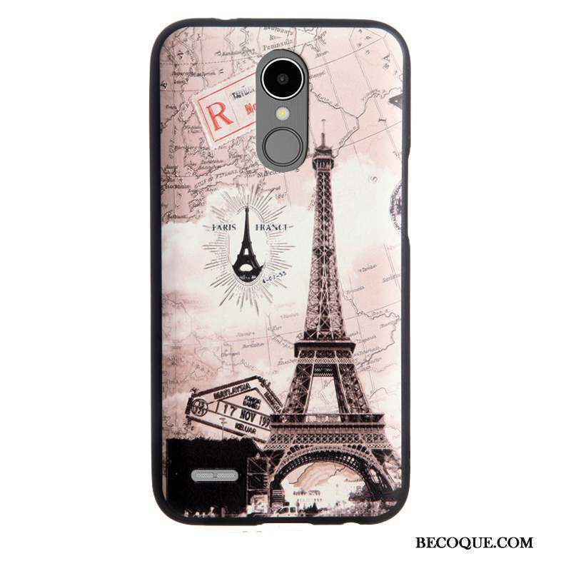 Lg K10 2017 Coque Dessin Animé Fluide Doux Blanc Business Protection Noir