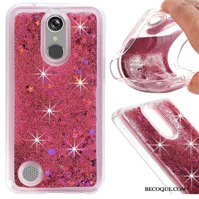 Lg K10 2017 Coque Silicone Quicksand Rose Incassable Fluide Doux