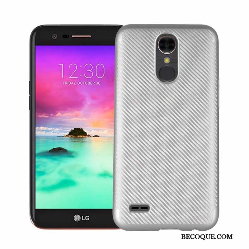 Lg K10 2017 Fluide Doux Fibre Protection Étui Or Coque