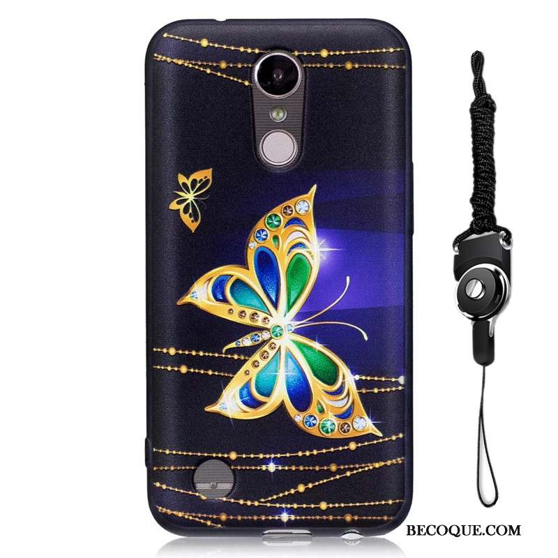 Lg K10 2017 Peinture Coque Noir De Téléphone Fluide Doux Dessin Animé