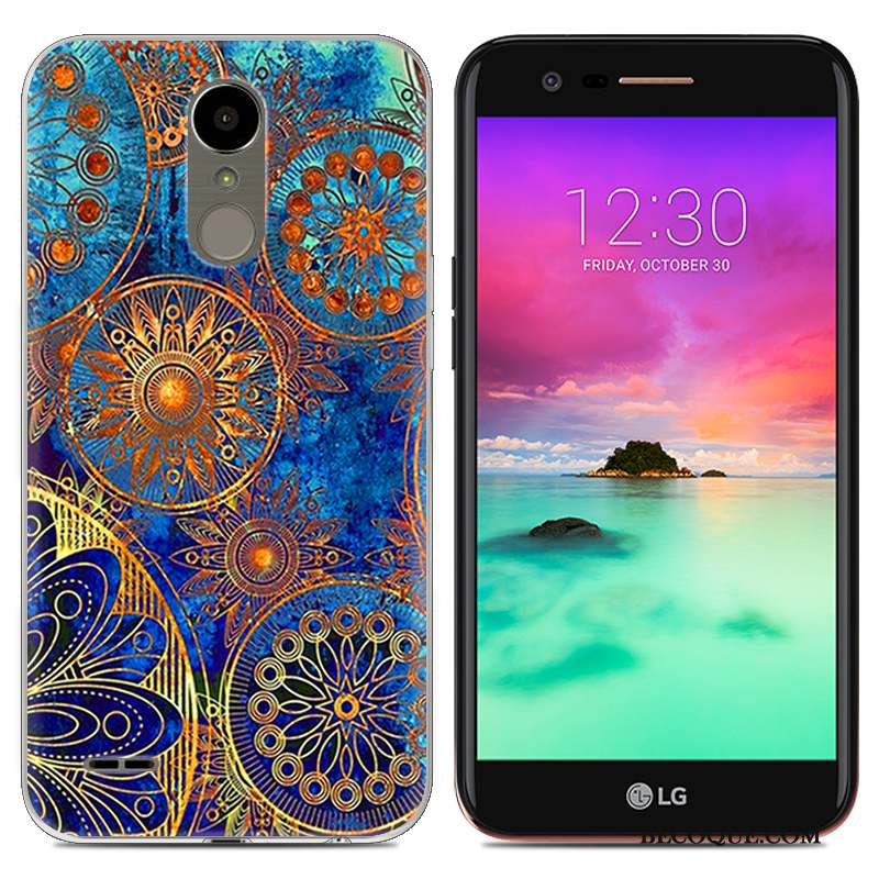 Lg K10 2017 Très Mince Coque De Téléphone Tendance Bleu Créatif Téléphone Portable