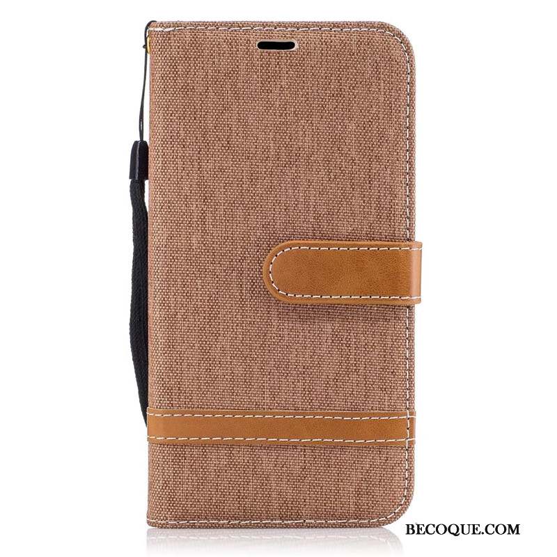 Lg K10 2017 Étui Violet Coque Protection En Denim Téléphone Portable