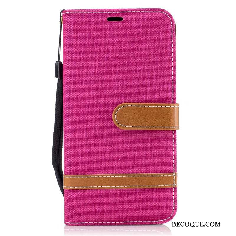 Lg K10 2017 Étui Violet Coque Protection En Denim Téléphone Portable