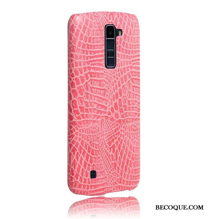 Lg K10 Coque De Téléphone Étui Rouge Crocodile Couvercle Arrière