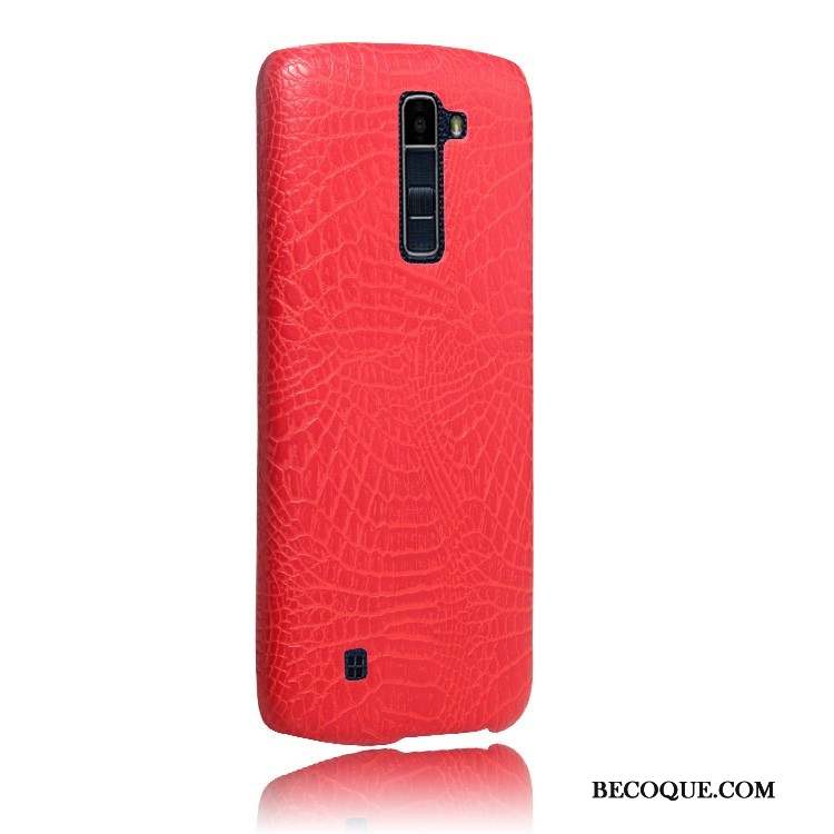 Lg K10 Coque De Téléphone Étui Rouge Crocodile Couvercle Arrière