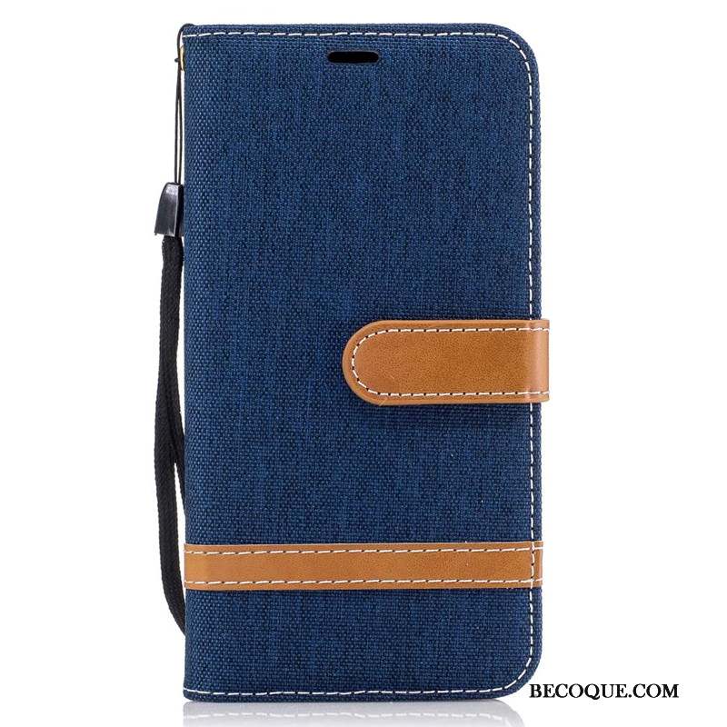 Lg K10 Coque Portefeuille Tendance En Denim Nouveau Étui Clamshell