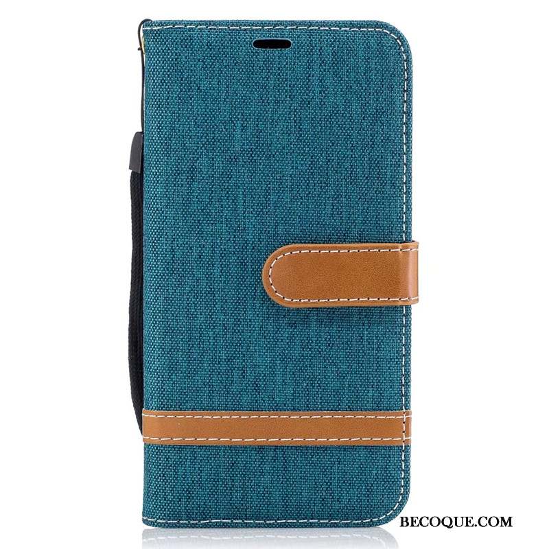 Lg K10 Coque Portefeuille Tendance En Denim Nouveau Étui Clamshell