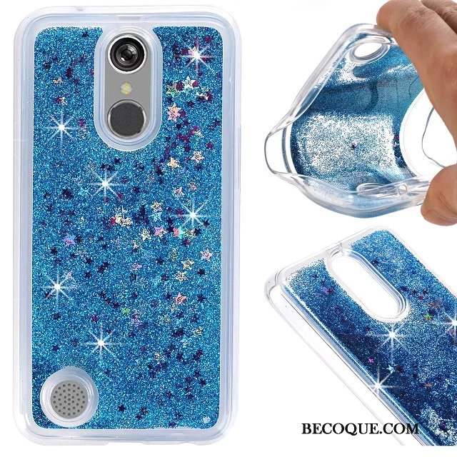 Lg K4 2017 Coque De Téléphone Bleu Fluide Doux Silicone Tout Compris Liquide