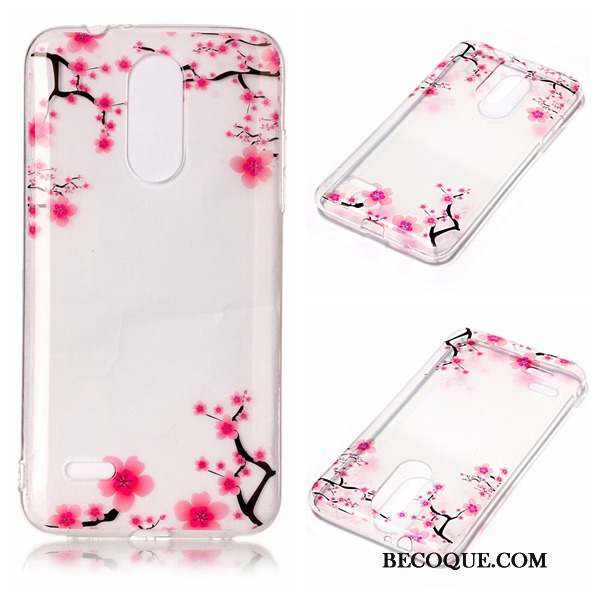 Lg K4 2017 Coque Rose Bordure Pu Haute Étui