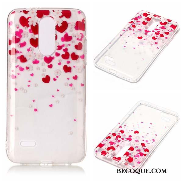 Lg K4 2017 Coque Rose Bordure Pu Haute Étui