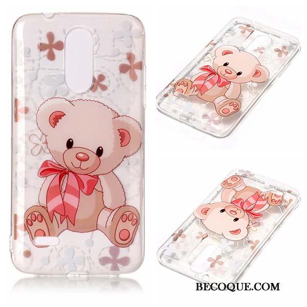 Lg K4 2017 Coque Rose Bordure Pu Haute Étui