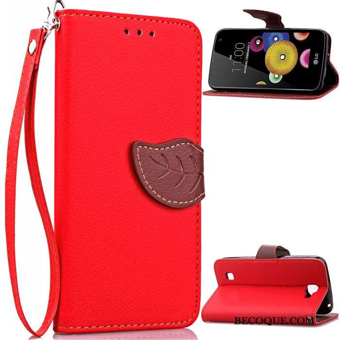 Lg K4 Étui En Cuir Téléphone Portable Incassable Portefeuille Coque De Téléphone Ornements Suspendus