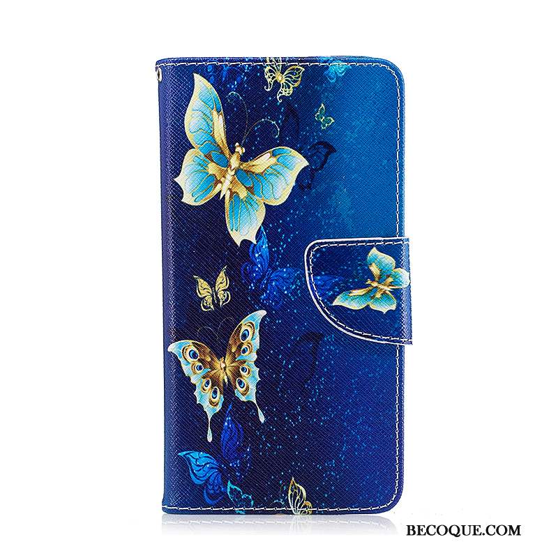 Lg K8 2017 Housse Bleu Coque De Téléphone Étui Peinture Étui En Cuir