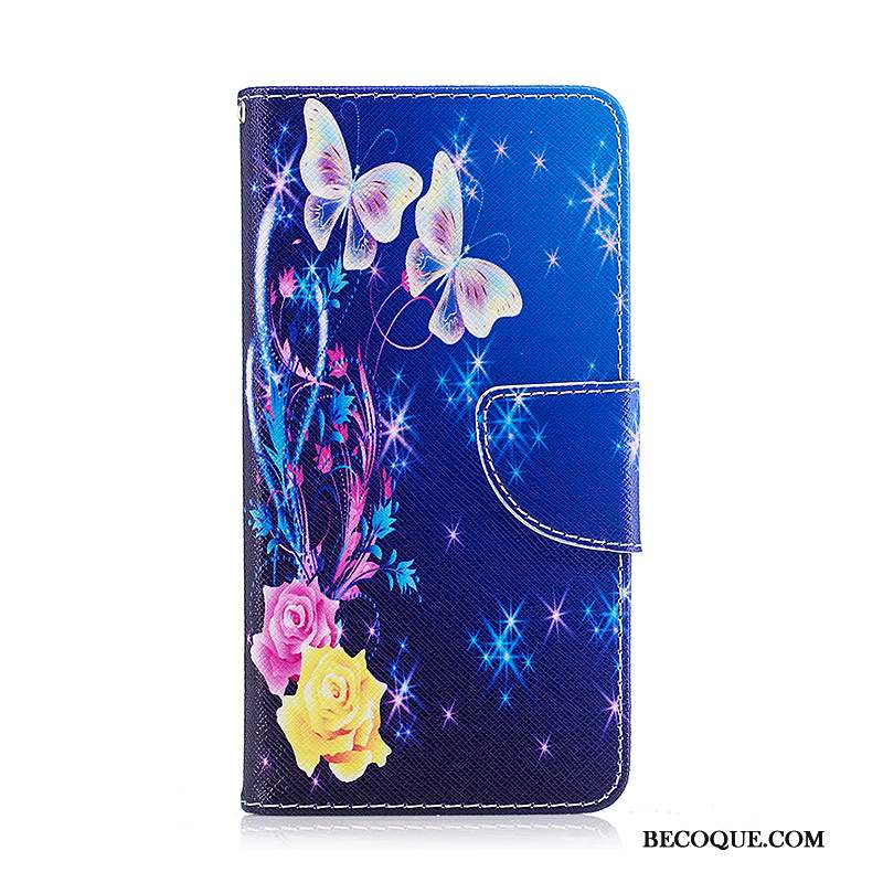 Lg K8 2017 Housse Bleu Coque De Téléphone Étui Peinture Étui En Cuir