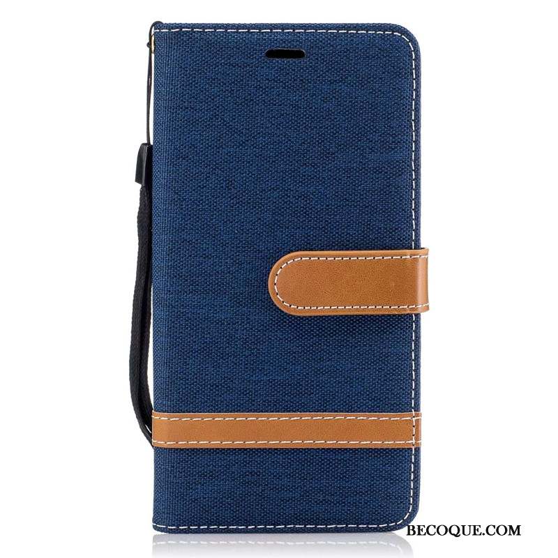 Lg K8 2017 Housse Étui Portefeuille Coque En Denim Téléphone Portable