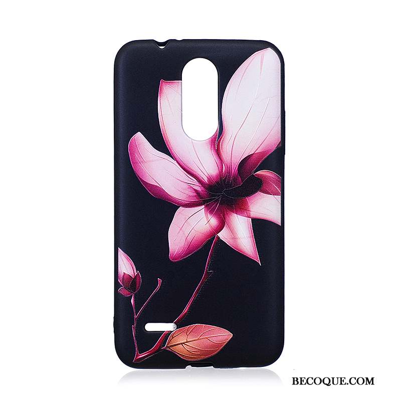 Lg K8 2017 Noir Peinture Étui Protection Coque De Téléphone Fluide Doux