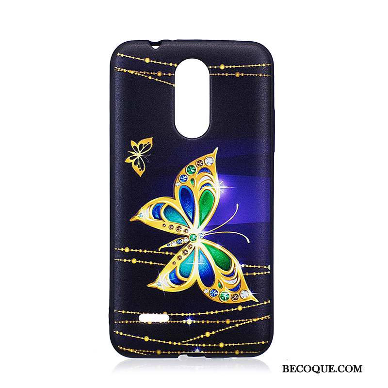 Lg K8 2017 Noir Peinture Étui Protection Coque De Téléphone Fluide Doux