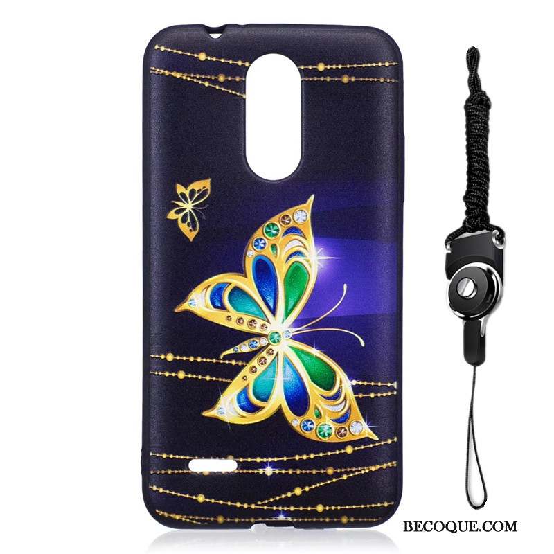 Lg K8 2017 Ornements Suspendus Coque De Téléphone Peinture Noir Fluide Doux Étui