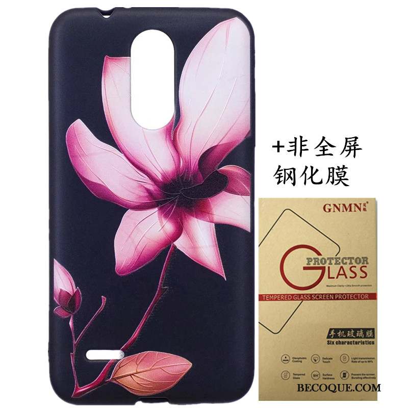 Lg K8 2017 Ornements Suspendus Coque De Téléphone Peinture Noir Fluide Doux Étui