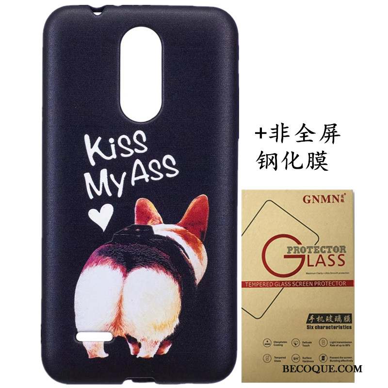 Lg K8 2017 Ornements Suspendus Coque De Téléphone Peinture Noir Fluide Doux Étui