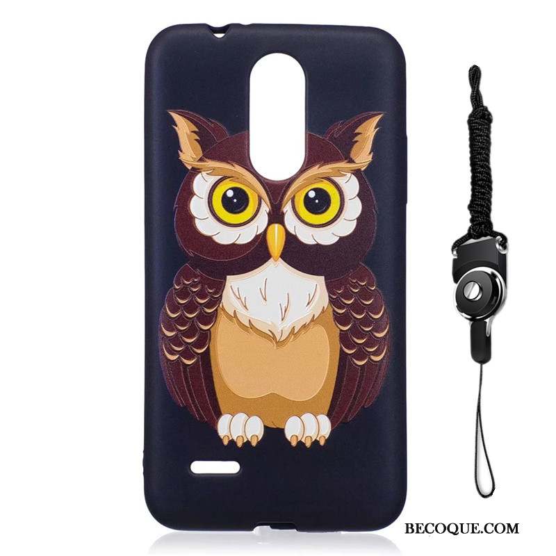 Lg K8 2017 Ornements Suspendus Coque De Téléphone Peinture Noir Fluide Doux Étui