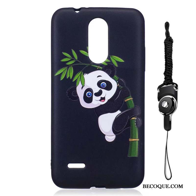 Lg K8 2017 Ornements Suspendus Coque De Téléphone Peinture Noir Fluide Doux Étui