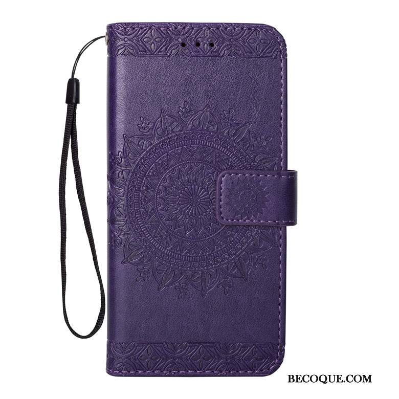 Lg K8 2017 Tendance Violet Étui En Cuir Protection Coque De Téléphone Clamshell