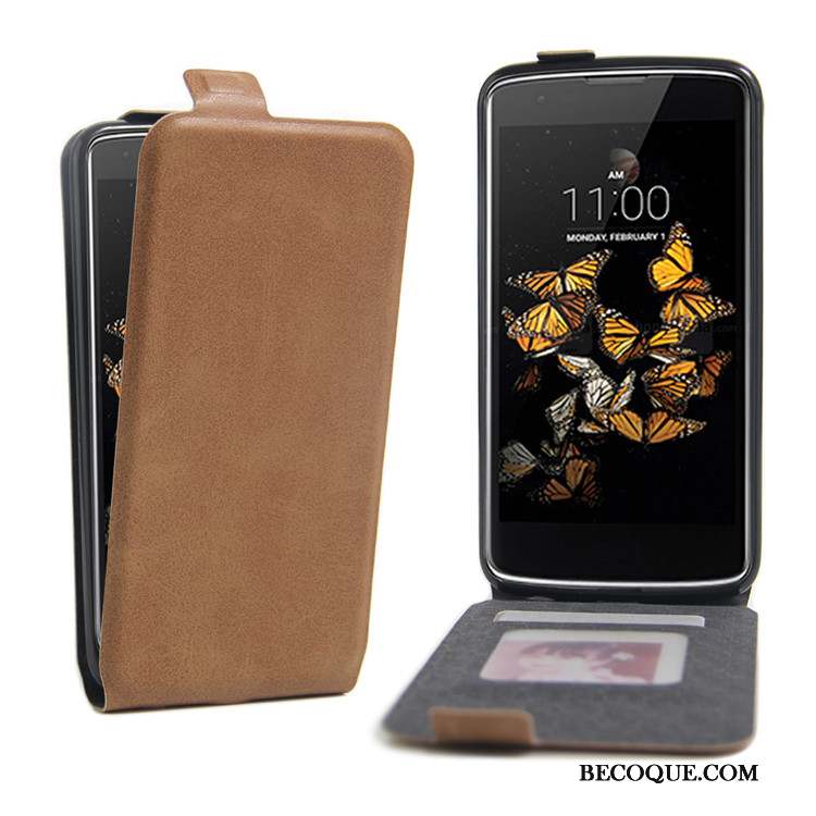 Lg K8 Coque Étui En Cuir Support Vintage Modèle Fleurie Carte Protection