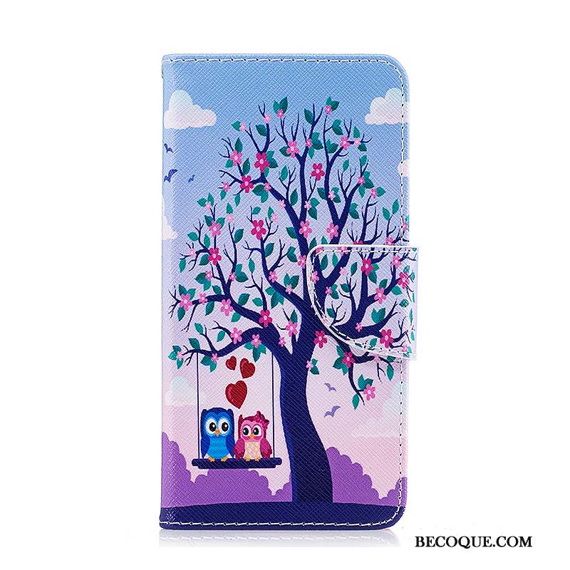 Lg K8 Dessin Animé Étui Bleu Étui En Cuir Peinture Coque De Téléphone