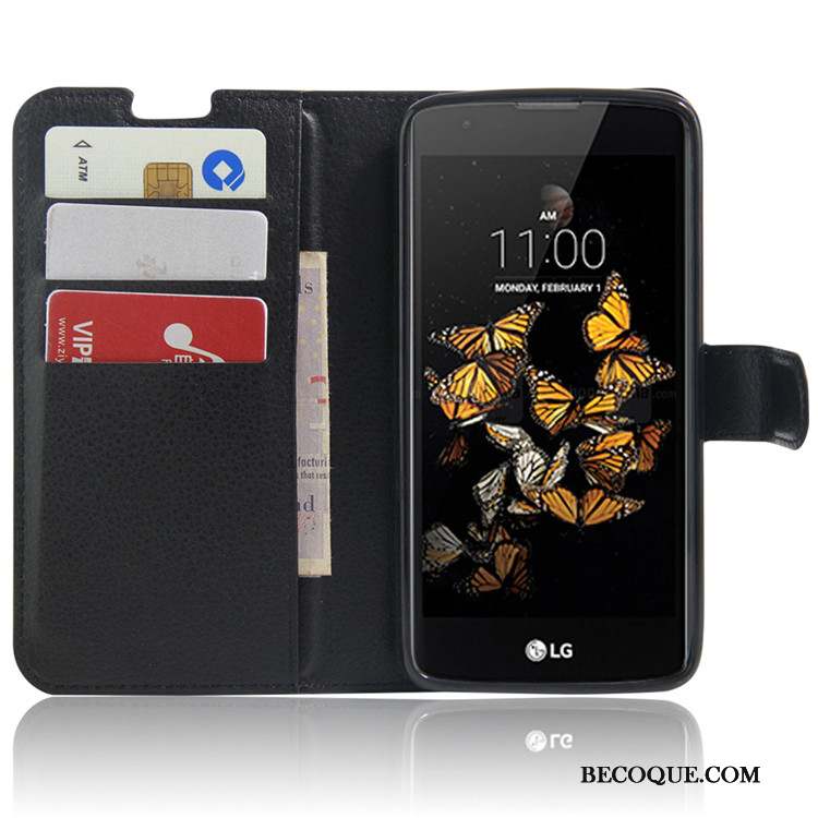 Lg K8 Étui En Cuir Téléphone Portable Coque De Téléphone Portefeuille Support Protection