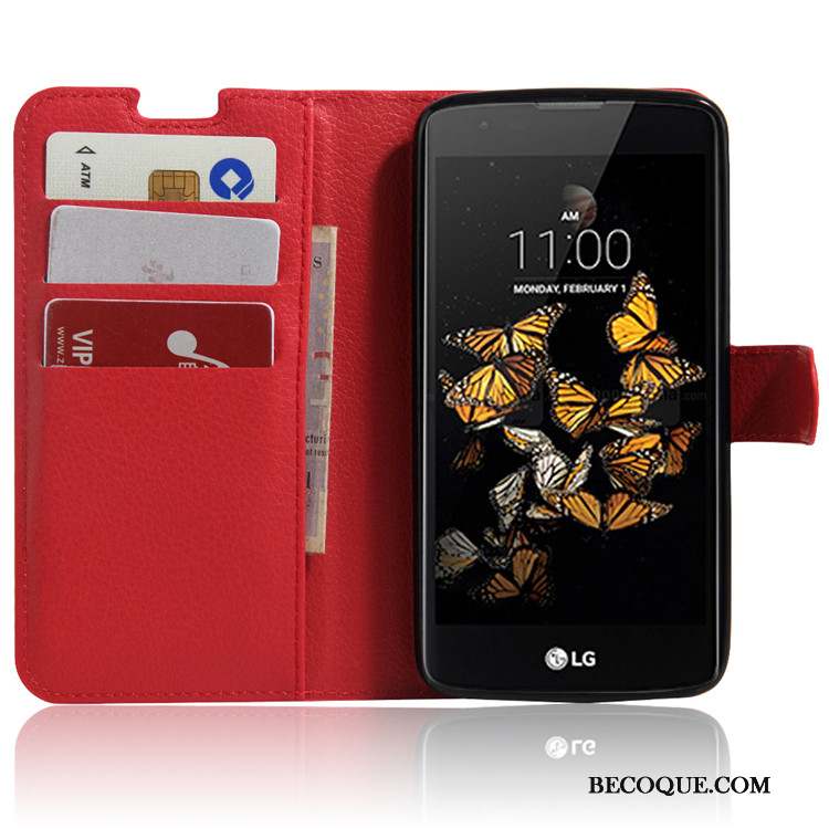 Lg K8 Étui En Cuir Téléphone Portable Coque De Téléphone Portefeuille Support Protection