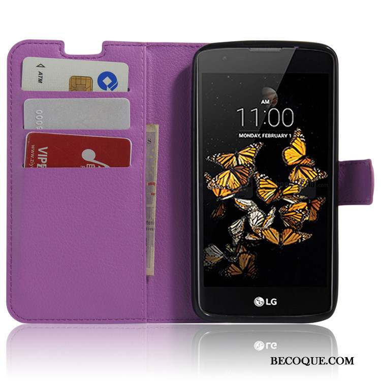 Lg K8 Étui En Cuir Téléphone Portable Coque De Téléphone Portefeuille Support Protection