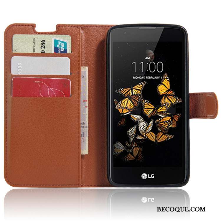 Lg K8 Étui En Cuir Téléphone Portable Coque De Téléphone Portefeuille Support Protection