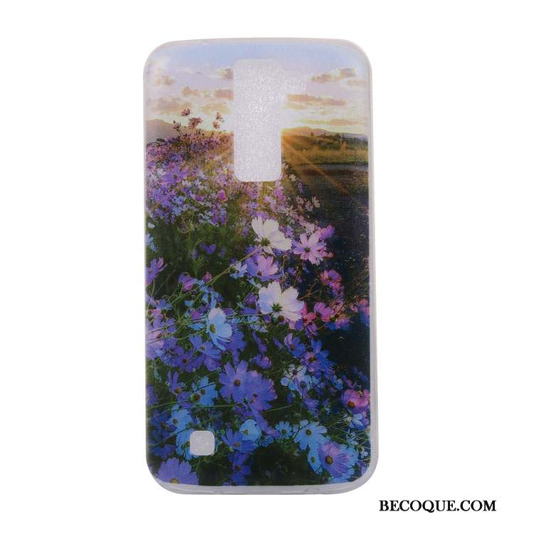 Lg K8 Étui Fluide Doux Violet Paysage Coque De Téléphone Protection