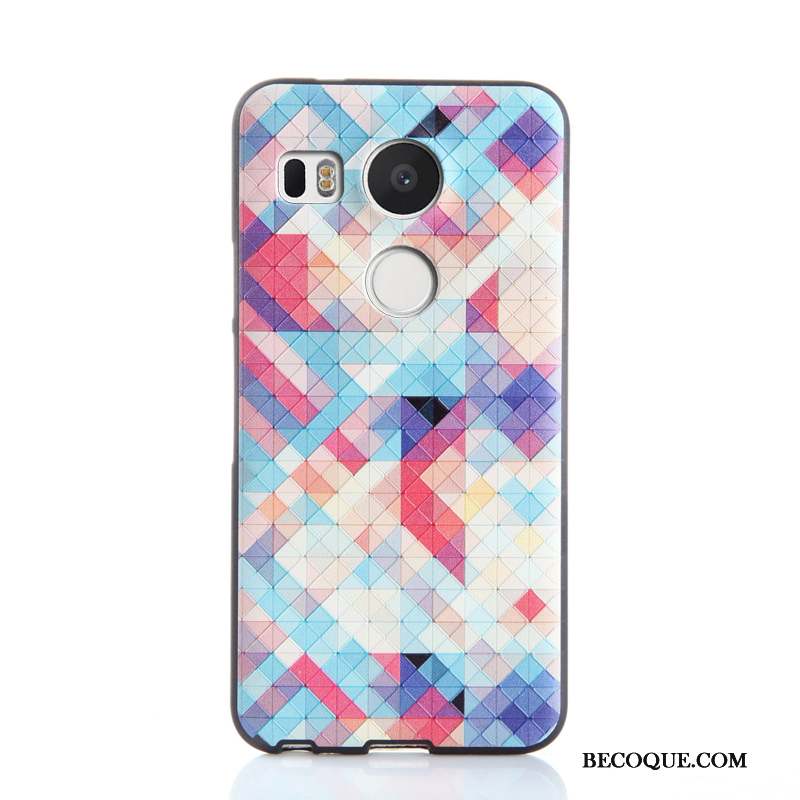Lg Nexus 5x Gaufrage Coque De Téléphone Rouge Protection Multicolore Fluide Doux