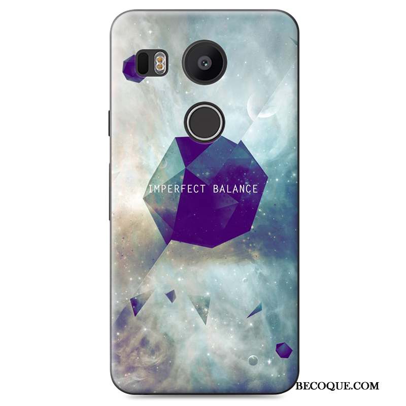 Lg Nexus 5x Peinture Bleu Protection Coque Étui Difficile