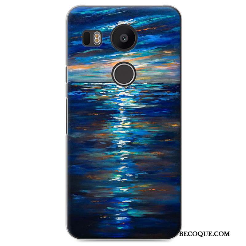 Lg Nexus 5x Peinture Étui Bleu Coque Incassable De Téléphone