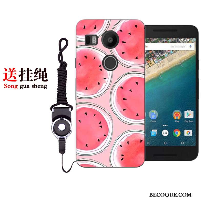 Lg Nexus 5x Protection Dessin Animé Peinture Blanc Coque De Téléphone Fluide Doux