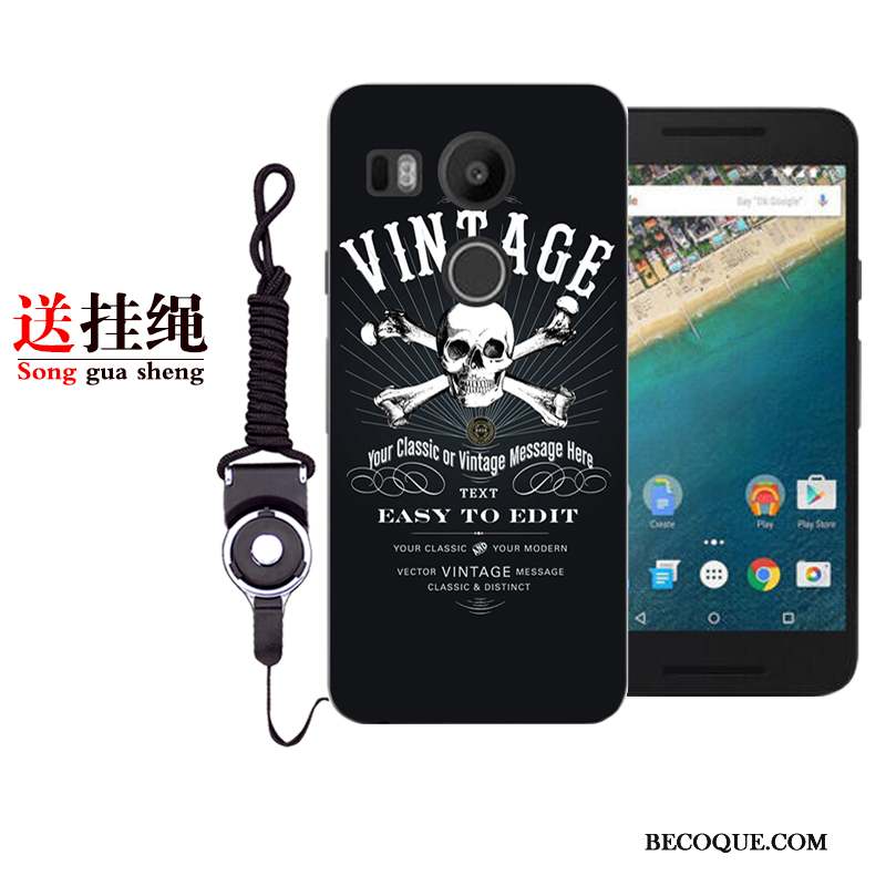 Lg Nexus 5x Protection Dessin Animé Peinture Blanc Coque De Téléphone Fluide Doux