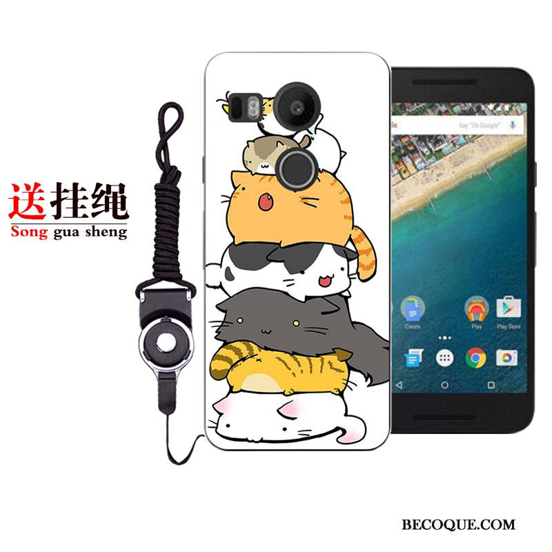 Lg Nexus 5x Protection Dessin Animé Peinture Blanc Coque De Téléphone Fluide Doux