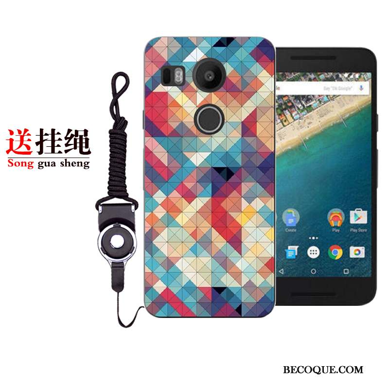 Lg Nexus 5x Protection Dessin Animé Peinture Blanc Coque De Téléphone Fluide Doux